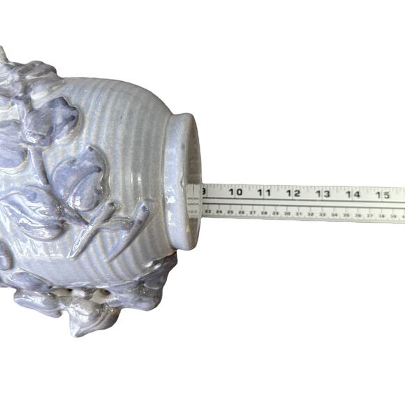 Vintage Red Wing Pottery 1162 Ivy Vase 9" Blue Round Art Flower Decorative - Picture 8 of 8